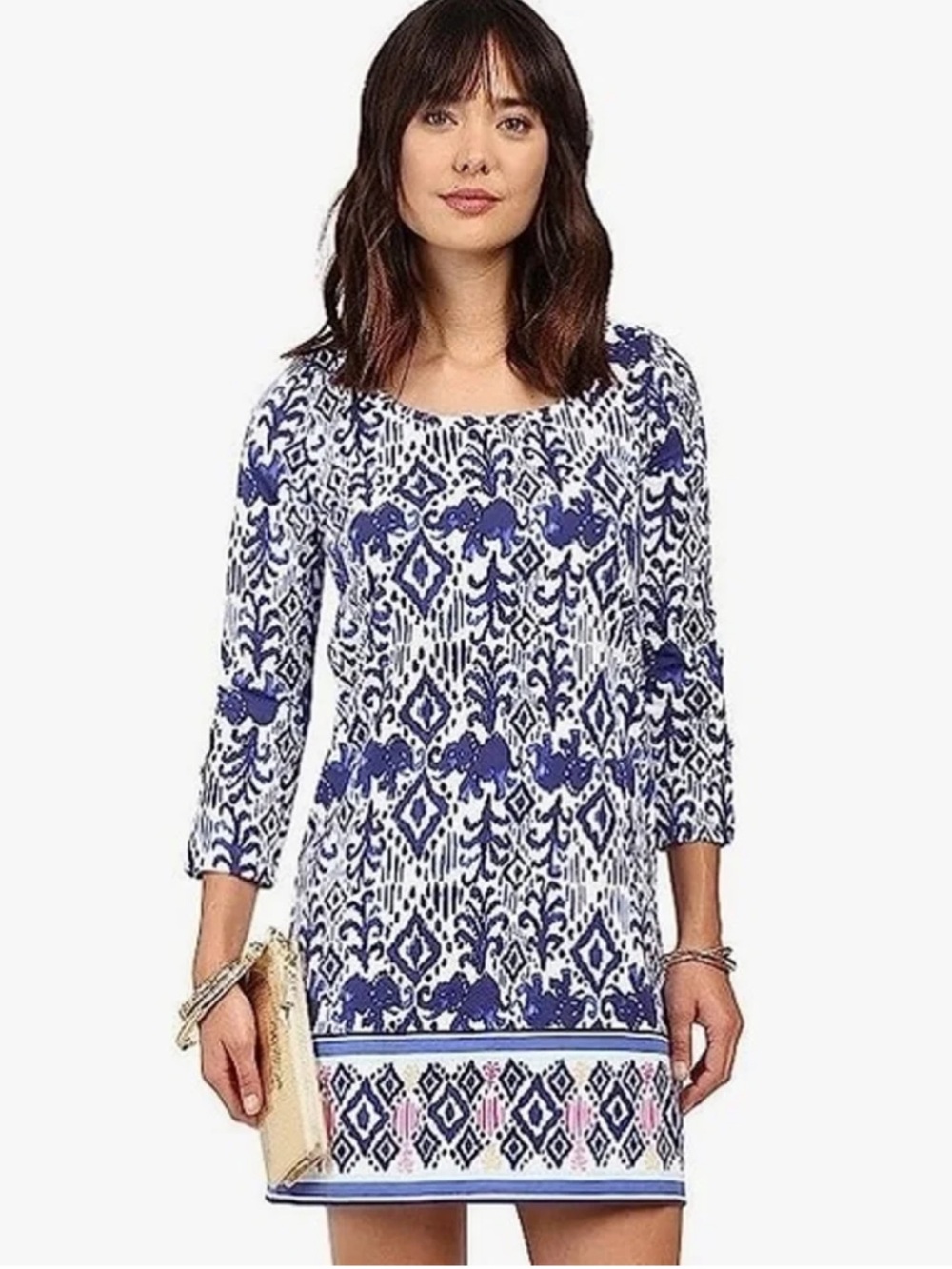 Lilly Pulitzer Ocean Ridge Navy Cotton Jersey Dress in Tons of Fun, XXS